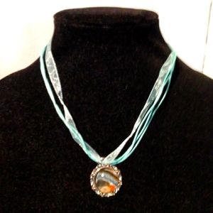 Galactic Medallion Ribbon Cord Necklace